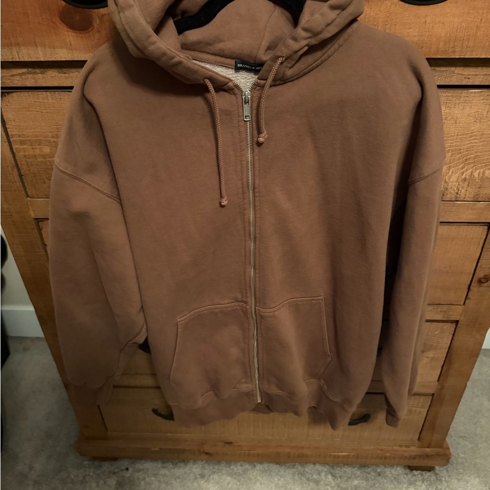 Brandy Melville OS Zip-Up - Brown